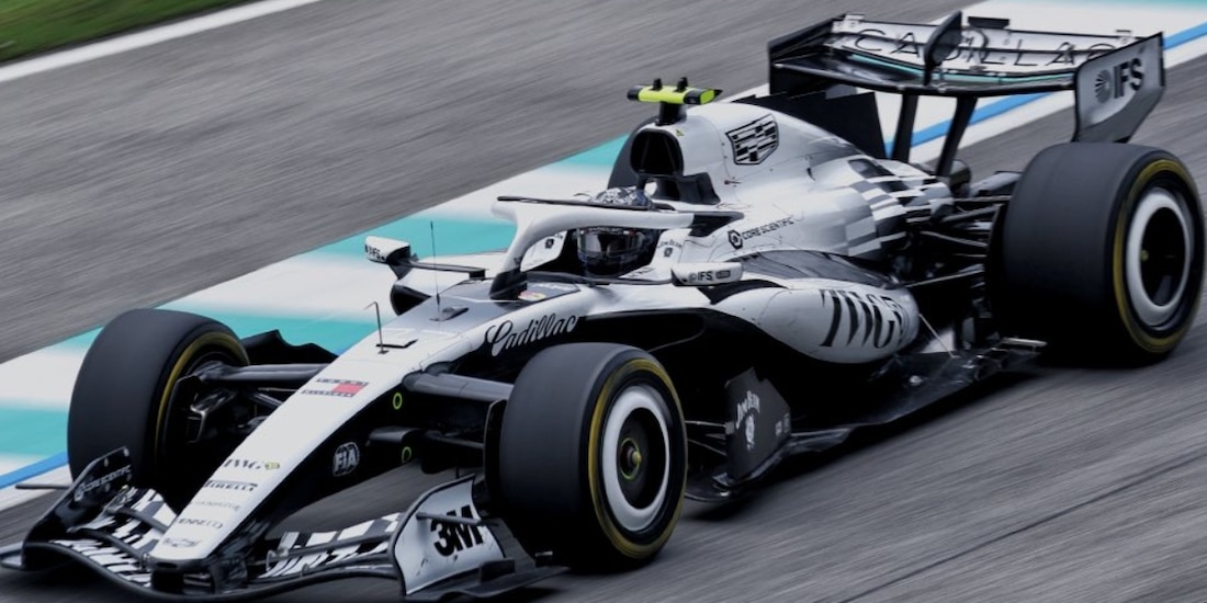 Uno de los coches de Cadillac en el Gran Premio de Baréin de F1