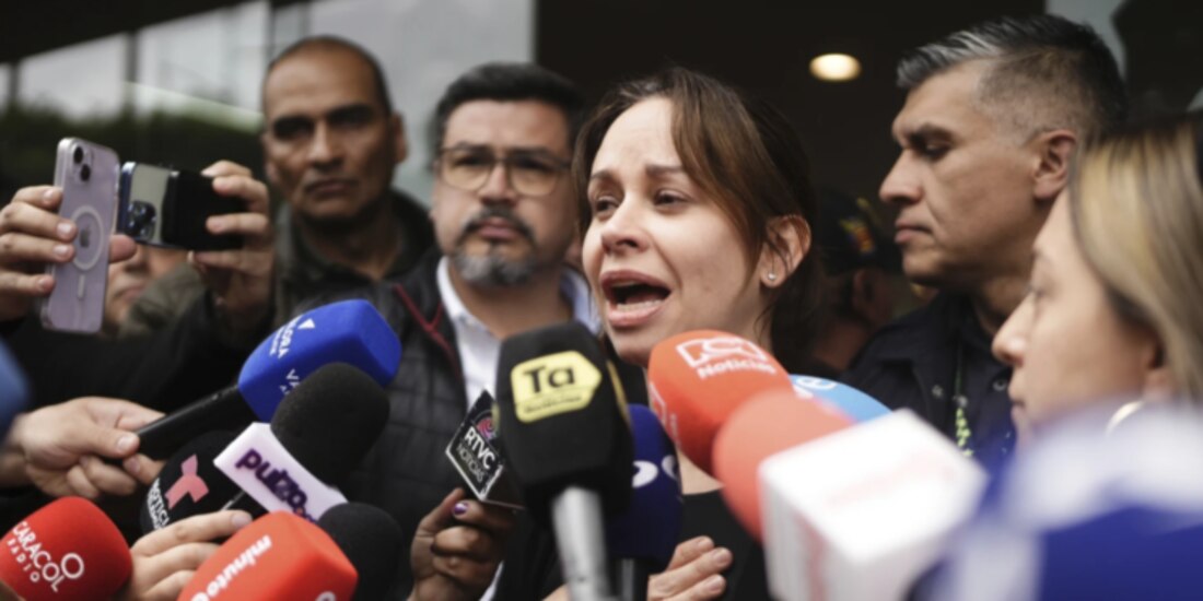 María Claudia Tarazona, esposa del senador colombiano Miguel Uribe, ayer.