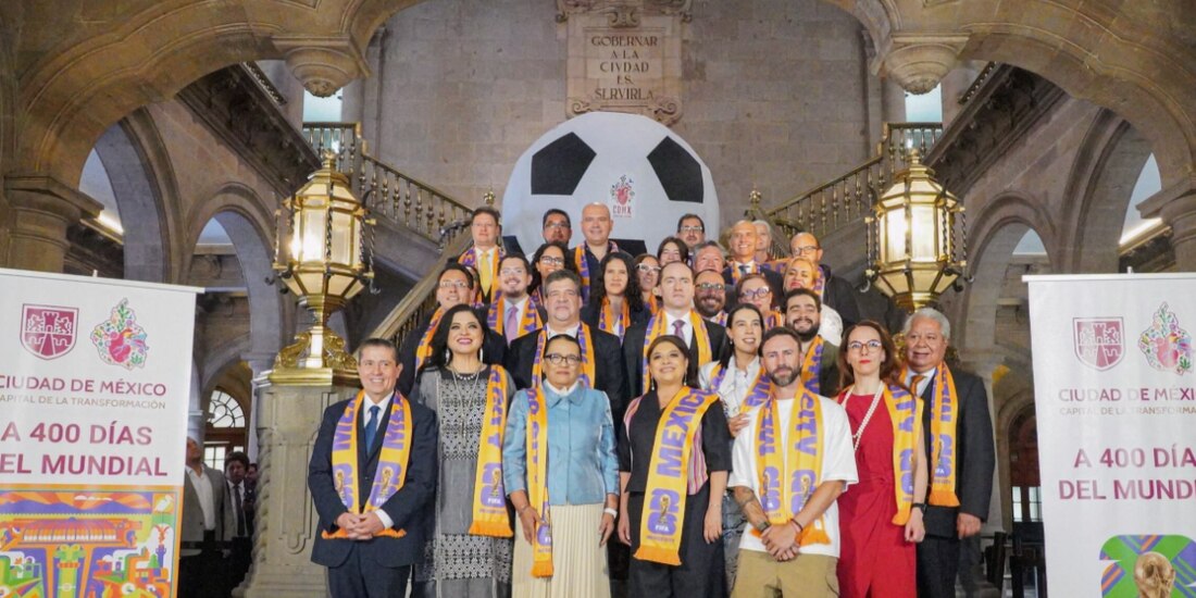 Clara Brugada presentó el proyecto “Ciudad Mundialista” en el Antiguo Palacio del Ayuntamiento, a 400 días del inicio del Mundial 2026