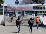 La planta de Volkswagen en Puebla, ayer, de las que se sumó al paro técnico.
