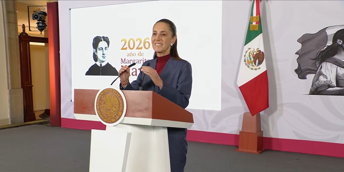 Claudia Sheinbaum, este martes en Palacio Nacional.