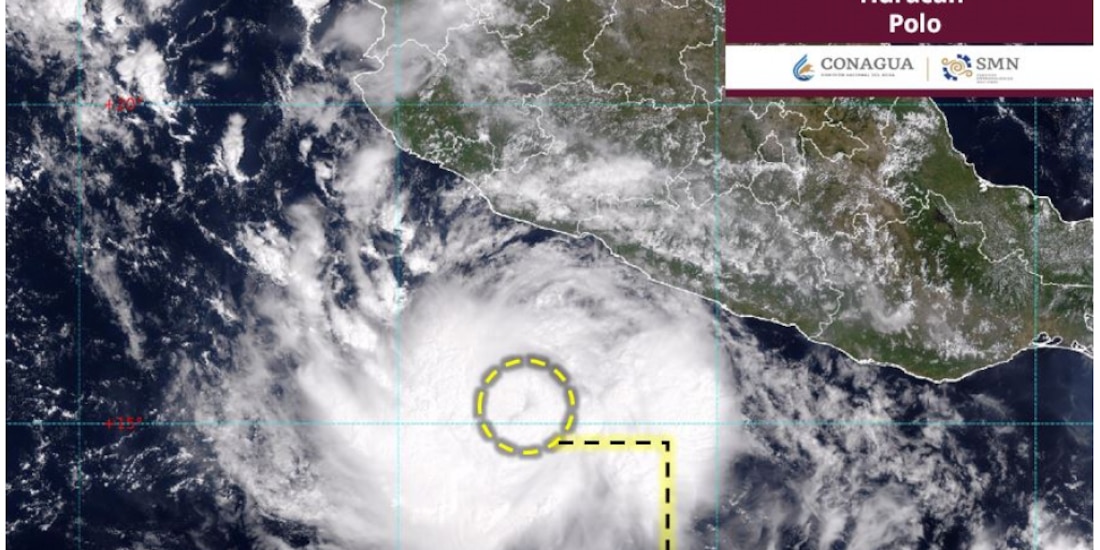 Imagen satelital de "Polo", ahora huracán Categoría 1.