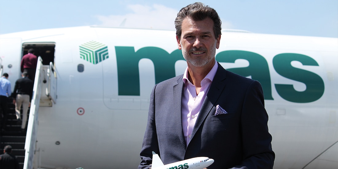 Luis Sierra, CEO de Mas, durante la presentación de su Airbus A330-200P2F.