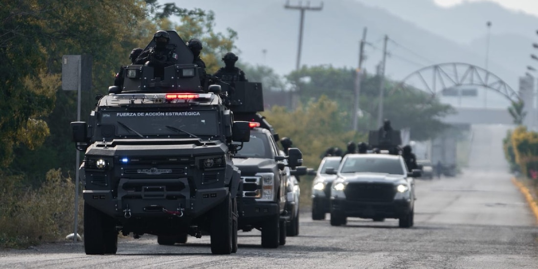 El despliegue táctico de seguridad preventiva en accesos y centros comerciales se ejecutó en Juchitán de Zaragoza, Oaxaca.