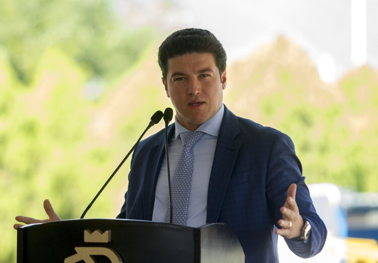 El gobernador de Nuevo León, Samuel García, en conferencia de prensa en imagen de archivo.