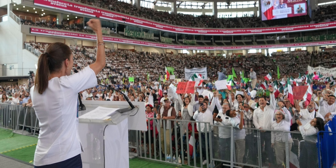 Presidenta Claudia Sheinbaum Pardo en San Luis Potosí durante su gira nacional.