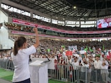 Presidenta Claudia Sheinbaum Pardo en San Luis Potosí durante su gira nacional.